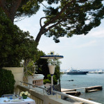 Lodge and balcony at The Hotel Belles Rives in Juan-les-Pins